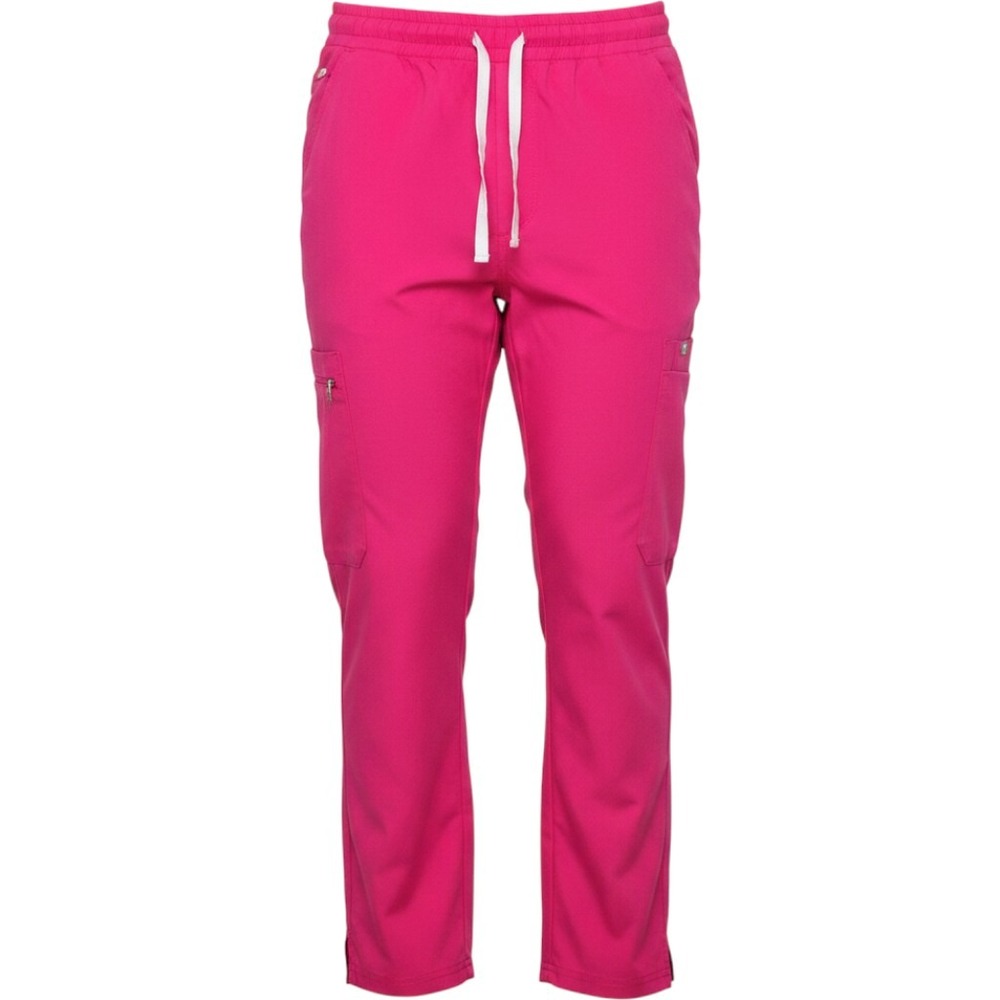 FIGS Scrub Pants Womens Small Pink Polyester Blend Cargo Straight Leg Minimalist
